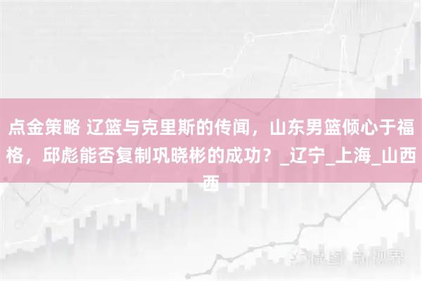 点金策略 辽篮与克里斯的传闻,山东男篮倾心于福格,邱彪能否复制巩晓彬的成功?_辽宁_上海_山西